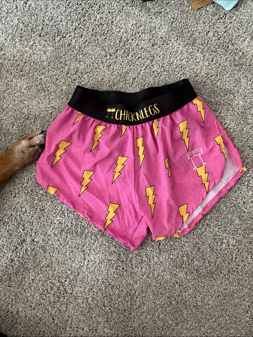 Pink Lightning Print Women's Athletic Shorts NEW WITHOUT TAGS